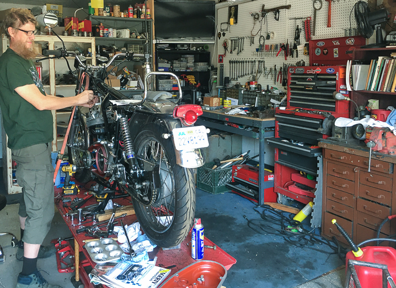 Re-installing the engine.